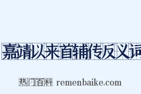 嘉靖以来首辅传反义词是什么意思的图片
